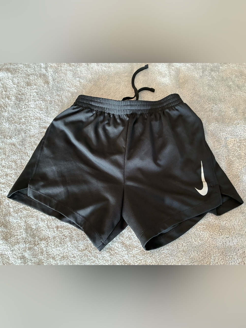 Nike Black Girls Youth  Athletic Shorts with White Swoosh Size XL